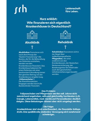 Kurz erklärt: Wie finanzieren sich eigentlich Krankenhäuser in Deutschland? Informationen über die Finanzierung von Akut- und Rehabilitationskliniken, einschließlich der Herausforderungen und Probleme im Gesundheitswesen.